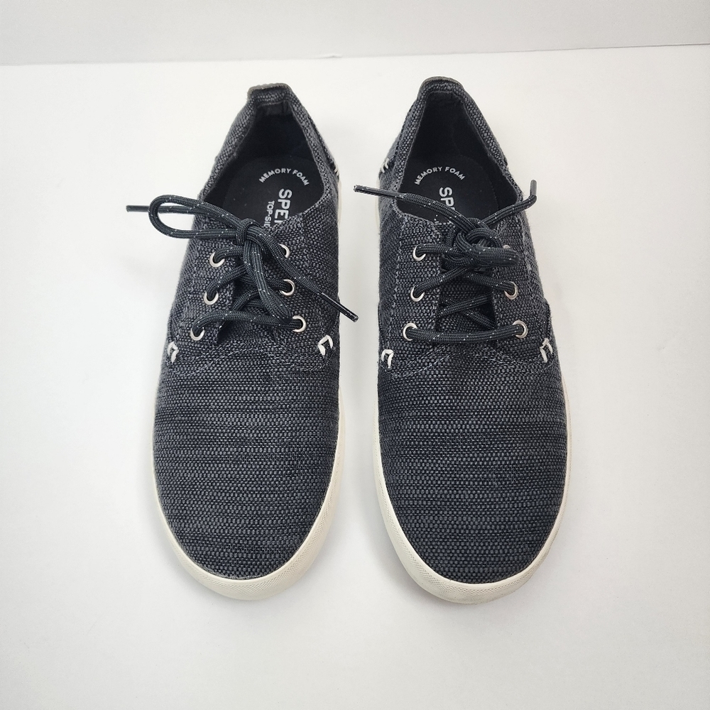 Sperry Top Sider Bodie Boys Lace Up Memory Foam Fabric Upper Shoe Size 4 Medium